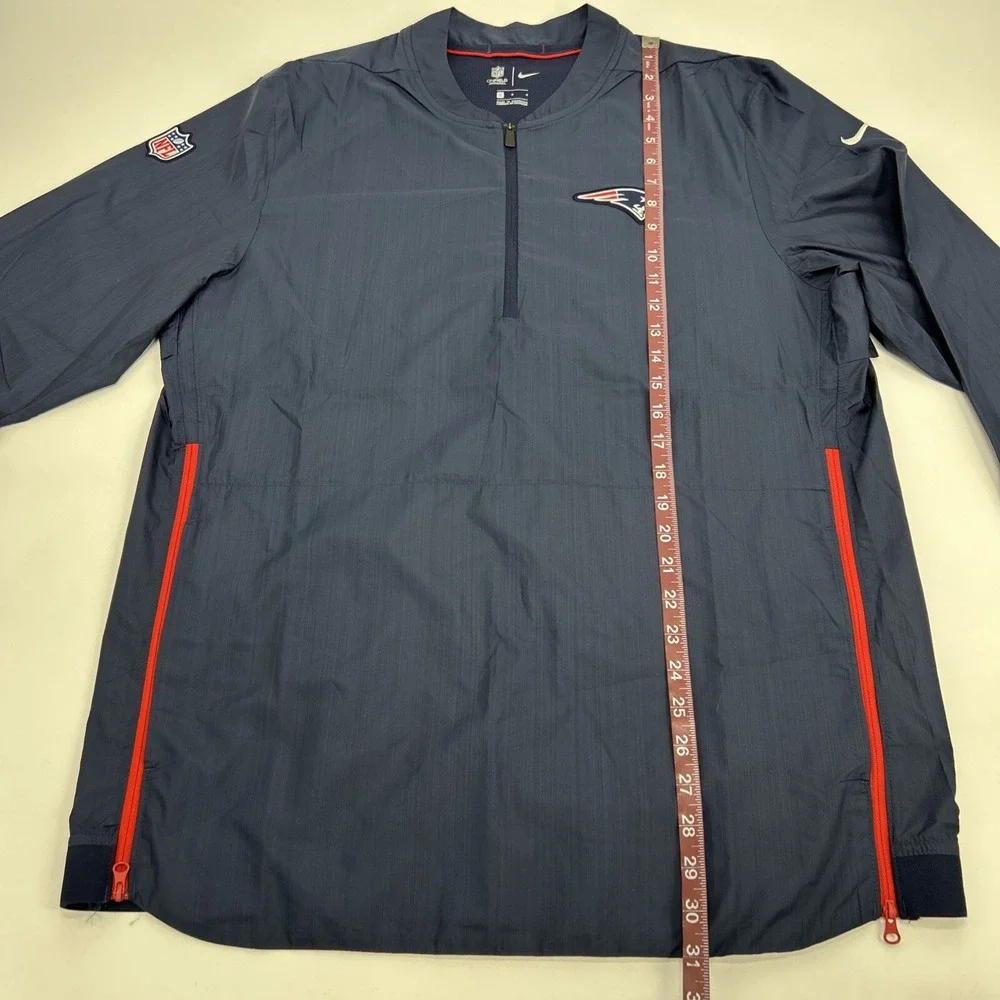 New England Patriots Men's L Blue Nike On Field Lightweight 1/2 Zip Pullover NFL